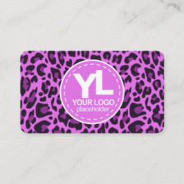 Ihr Logo Lila Leopard Print Rockabilly-Muster Visitenkarte