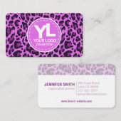 Ihr Logo Lila Leopard Print Rockabilly-Muster Visitenkarte (Vorne/Hinten)