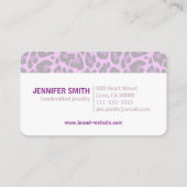 Ihr Logo Lila Leopard Print Rockabilly-Muster Visitenkarte (Rückseite)