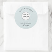 Ihr Logo "Made with Liebe" Blau Runder Aufkleber (Tasche)