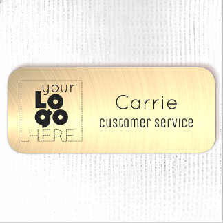 Ihr Logo Markiert Radial Metallic Gold Name Tag Namensschild