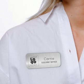 Ihr Logo Markiert Radial Metallic Silver Name Tag Namensschild