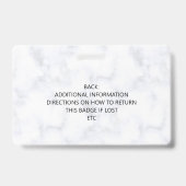 Ihr Logo-Marmor-stilvolles Ausweis (Rückseite)