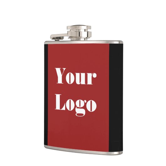 Ihr Logo Maroon Black Flachmann (Links)