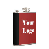 Ihr Logo Maroon Black Flachmann (Rechts)