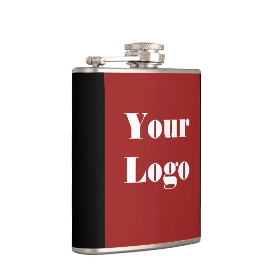 Ihr Logo Maroon Black Flachmann (Rechts)