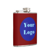 Ihr Logo Maroon Blue Flachmann (Rechts)
