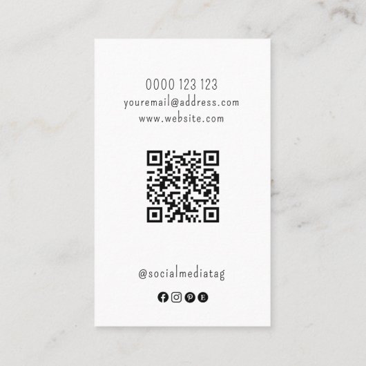 Ihr Logo Metallic Wave Earring Card QR Code Visitenkarte (Rückseite)