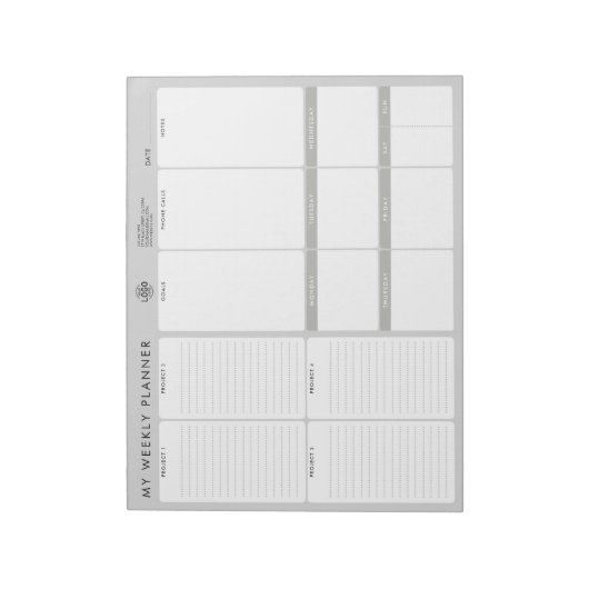 Ihr Logo Minimalistisch Einfach, nicht mehr datier Notizblock (Rotiert)