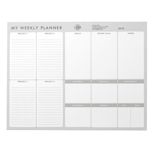 Ihr Logo Minimalistisch Einfach, nicht mehr datier Notizblock (Vorderseite)