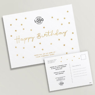 Ihr Logo Minimalistisch Stars Business Happy Birth Feiertagspostkarte