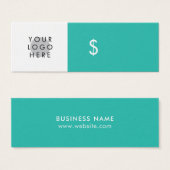 Ihr Logo Minimalistisch türkisfarben, weißer Preis (Vorne & Hinten)