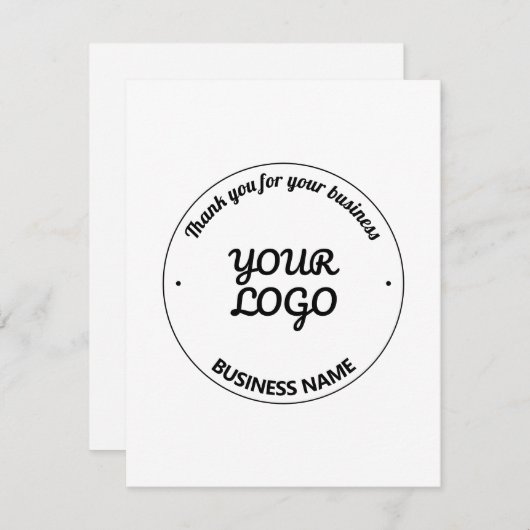 Ihr Logo mit bearbeitbarem Dankeschön & Firmenname Dankeskarte (Vorne/Hinten)
