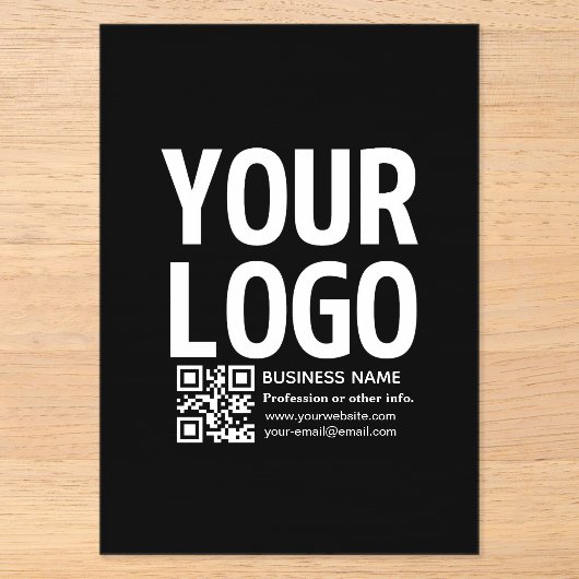 Ihr Logo mit bearbeitbarem QR-Code und Text Acryleinladungen (Vorderseite)