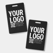 Ihr Logo mit bearbeitbarem QR-Code und Text  Ausweis (Vorder- & Rückseite)