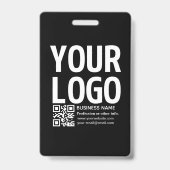 Ihr Logo mit bearbeitbarem QR-Code und Text  Ausweis (Rückseite)