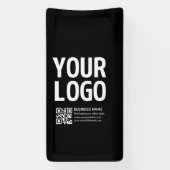 Ihr Logo mit bearbeitbarem QR-Code und Text Banner (Vertikal)