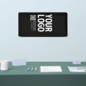 Ihr Logo mit bearbeitbarem QR-Code und Text Banner (Messe)
