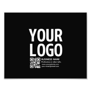 Ihr Logo mit bearbeitbarem QR-Code und Text Fotodruck