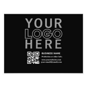 Ihr Logo mit bearbeitbarem QR-Code und Text Fotodruck