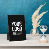 Ihr Logo mit bearbeitbarem QR-Code und Text Fotoplatte (Seite)