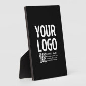 Ihr Logo mit bearbeitbarem QR-Code und Text Fotoplatte (Seite)