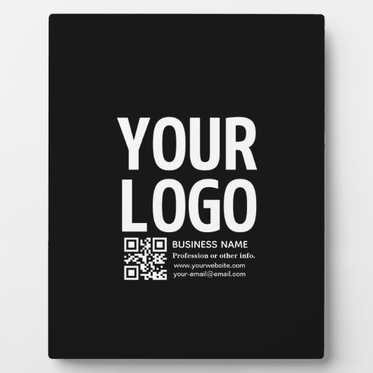 Ihr Logo mit bearbeitbarem QR-Code und Text Fotoplatte (Vorderseite)