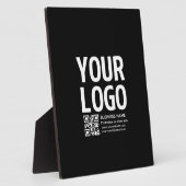 Ihr Logo mit bearbeitbarem QR-Code und Text Fotoplatte (Seite)