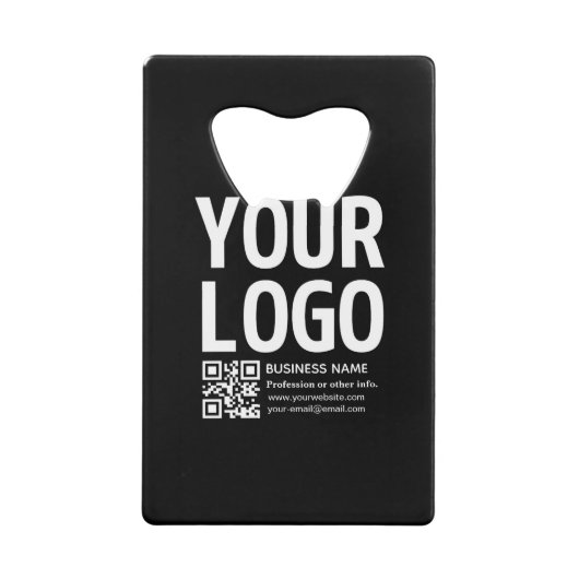 Ihr Logo mit bearbeitbarem QR-Code und Text Geldbeutel Flaschenöffner (Vorderseite)