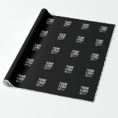 Ihr Logo mit bearbeitbarem QR-Code und Text Geschenkpapier (Ungerollt)