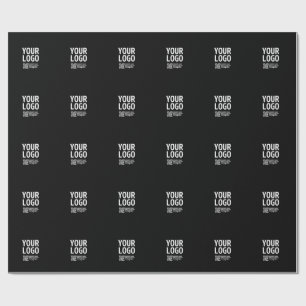 Ihr Logo mit bearbeitbarem QR-Code und Text Geschenkpapier