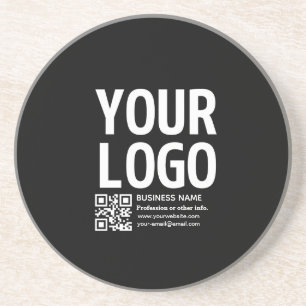 Ihr Logo mit bearbeitbarem QR-Code und Text Getränkeuntersetzer