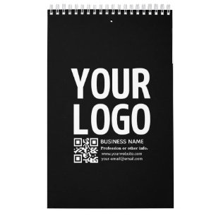 Ihr Logo mit bearbeitbarem QR-Code und Text  Kalender