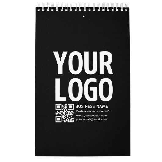 Ihr Logo mit bearbeitbarem QR-Code und Text Kalender (Titelbild)