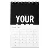 Ihr Logo mit bearbeitbarem QR-Code und Text Kalender (Jan 2027)