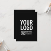 Ihr Logo mit bearbeitbarem QR-Code und Text Karte (Vorderseite/Rückseite Beispiel)