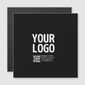 Ihr Logo mit bearbeitbarem QR-Code und Text Magneteinladung (Vorne/Hinten)