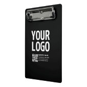 Ihr Logo mit bearbeitbarem QR-Code und Text Mini Klemmbrett (Gewinkelt2)