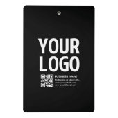 Ihr Logo mit bearbeitbarem QR-Code und Text Mini Klemmbrett (Rückseite)