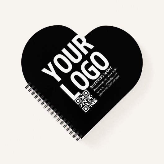 Ihr Logo mit bearbeitbarem QR-Code und Text Notizblock (Vorderseite)