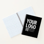 Ihr Logo mit bearbeitbarem QR-Code und Text Notizblock (Innenseite)