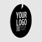 Ihr Logo mit bearbeitbarem QR-Code und Text Ornament (Vorderseite)