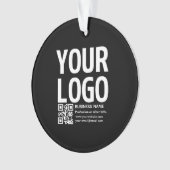 Ihr Logo mit bearbeitbarem QR-Code und Text Ornament (Vorderseite)