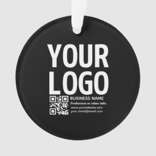 Ihr Logo mit bearbeitbarem QR-Code und Text  Ornament