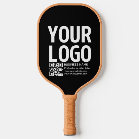 Ihr Logo mit bearbeitbarem QR-Code und Text Pickleball Schläger (Vorderseite)