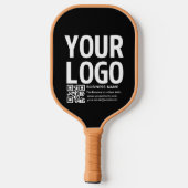 Ihr Logo mit bearbeitbarem QR-Code und Text Pickleball Schläger (Rückseite)