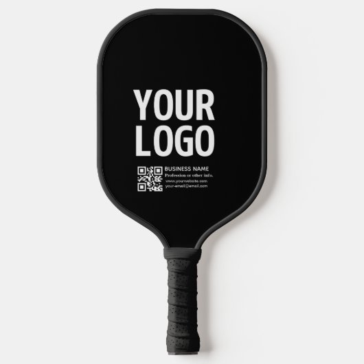 Ihr Logo mit bearbeitbarem QR-Code und Text Pickleball Schläger (Vorderseite)