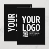 Ihr Logo mit bearbeitbarem QR-Code und Text Postkarte (Vorne/Hinten)