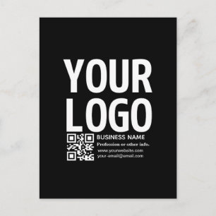 Ihr Logo mit bearbeitbarem QR-Code und Text Postkarte