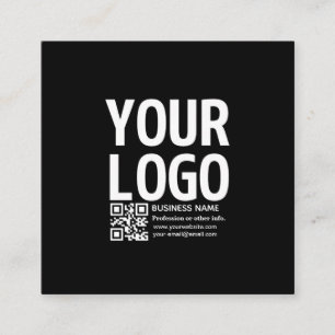 Ihr Logo mit bearbeitbarem QR-Code und Text  Quadratische Visitenkarte